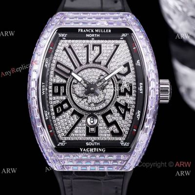 Replica Franck Muller v45 Iced Dial Watches Quartz Movement